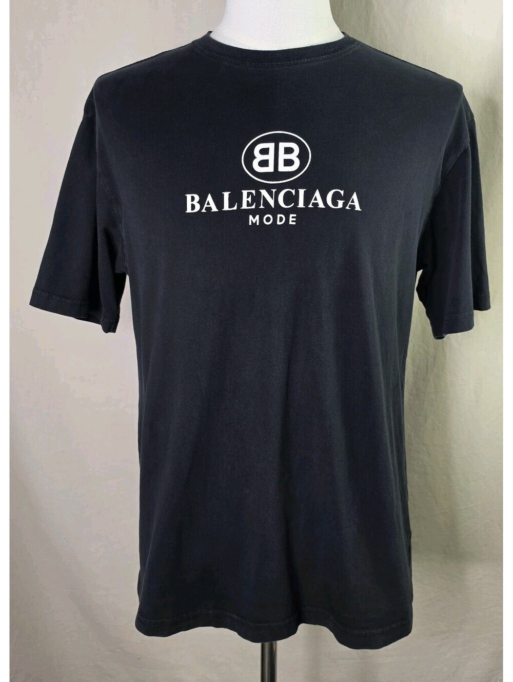 Balenciaga BB Mode Logo T-Shirt Black Size Small S Made in Italy Great Condition